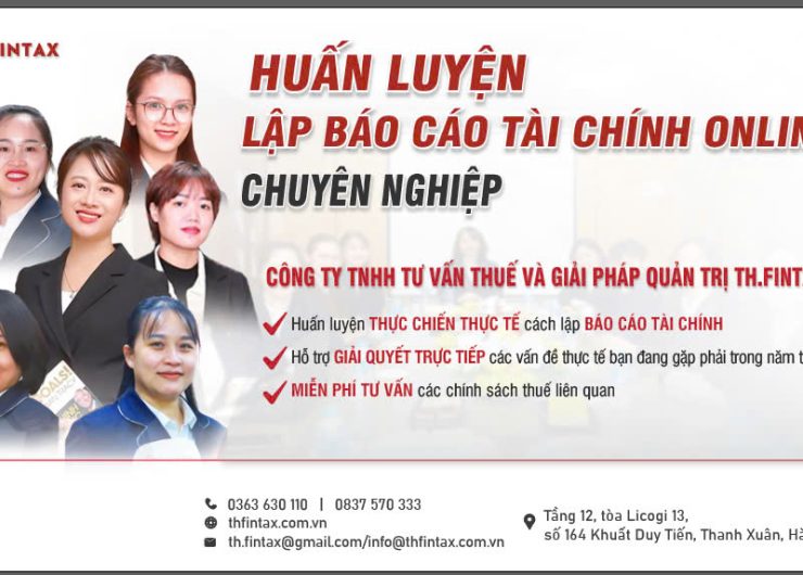 HUẤN LUYỆN LẬP BÁO CÁO TÀI CHÍNH ONLINE CHUYÊN NGHIỆP