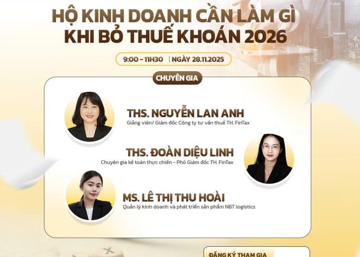 HỘI THẢO: BỎ THUẾ KHOÁN NĂM 2026 – HỘ KINH DOANH CẦN LÀM GÌ