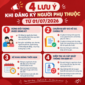 4 Lưu ý khi đăng ký người phụ thuộc từ 01/07/2026